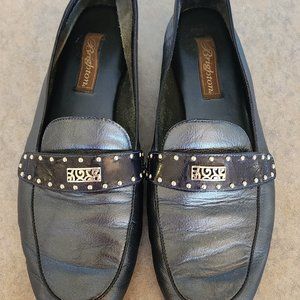 Brighton Leather Women Shoes Size 10. LOAFERS  Metalic Dark Blue